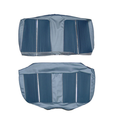 64 FURY 4-DOOR HTP/WAGON BENCH SEAT UPHOLSTERY - DARK BLUE/LIGHT BLUE