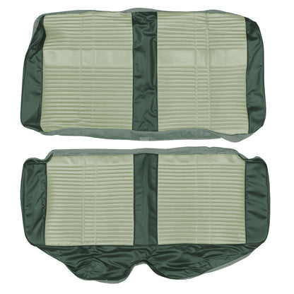 68 SATELLITE/ROADRUNNER "DECOR" HARDTOP REAR UPHOLSTERY - LIGHT GREEN/DARK GREEN