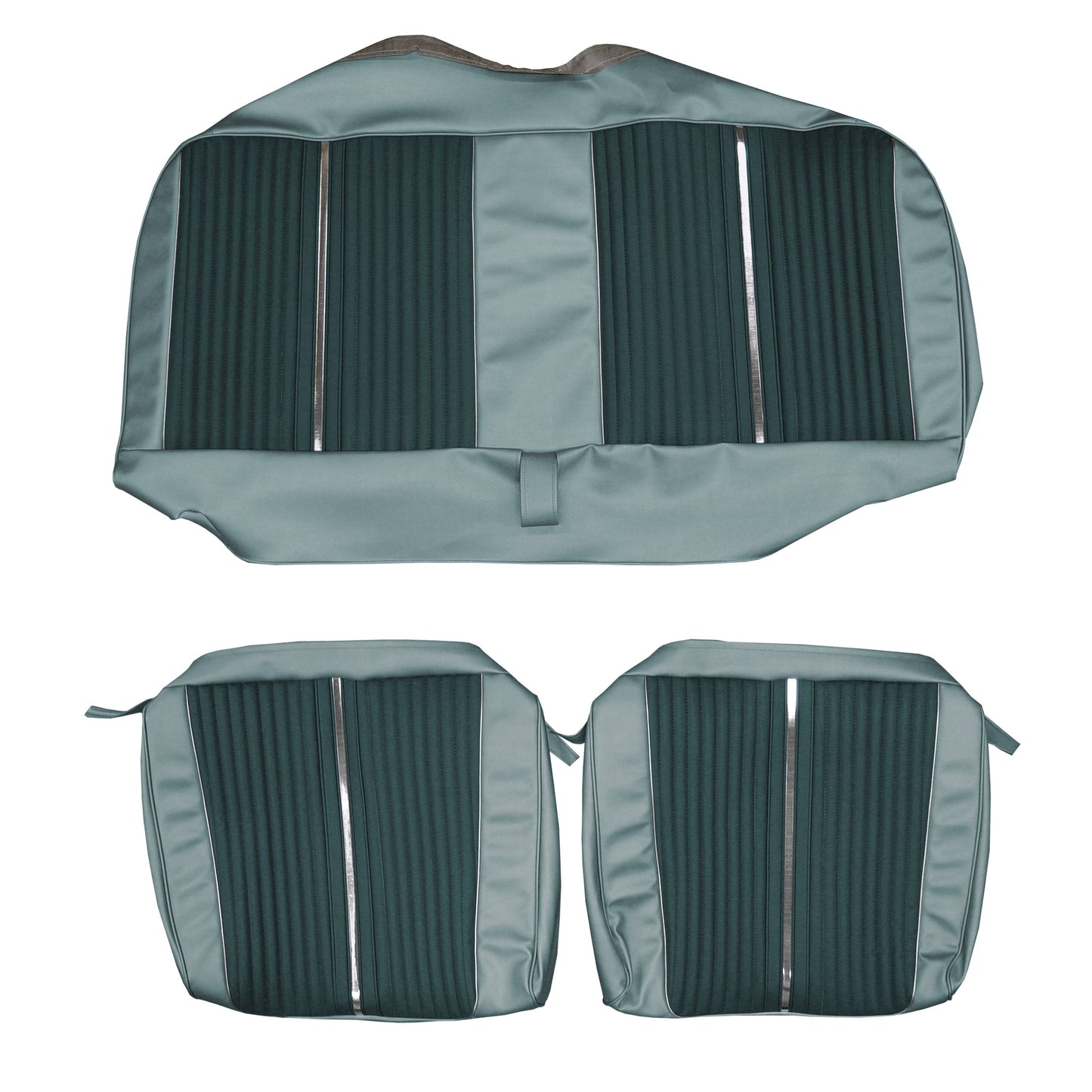 64 FURY CONVERTIBLE REAR UPHOLSTERY - DARK TURQUOISE/LIGHT TURQUOISE