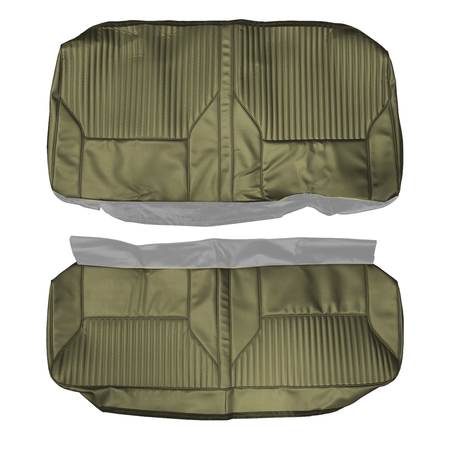 68 CUTLASS/442 HOLIDAY/SPORTS COUPE REAR UPHOLSTERY - WILLOW GOLD
