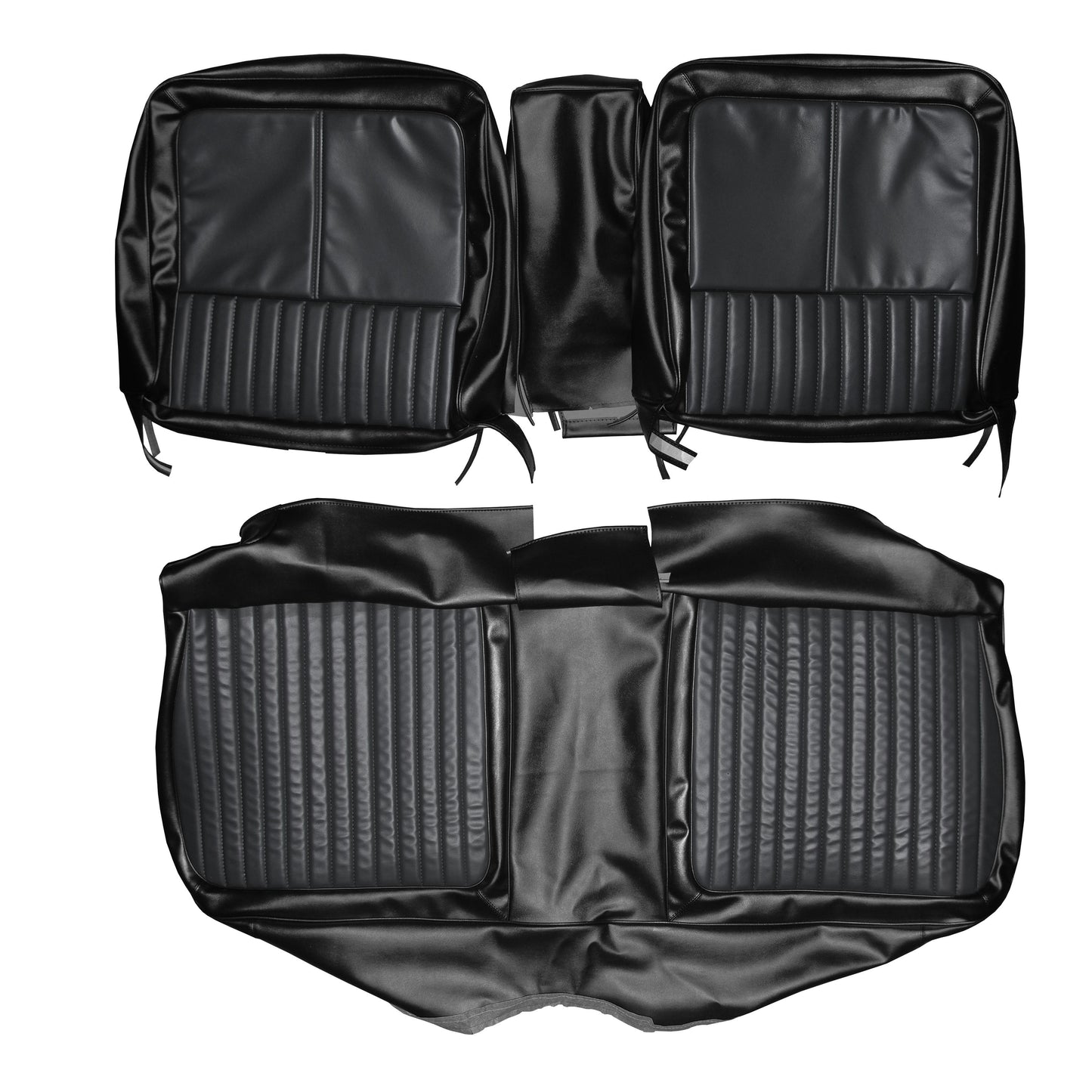 68 CHRYSLER 300/NEWPORT SPLIIT BENCH UPHOLSTERY - DARK GRAY/BLACK
