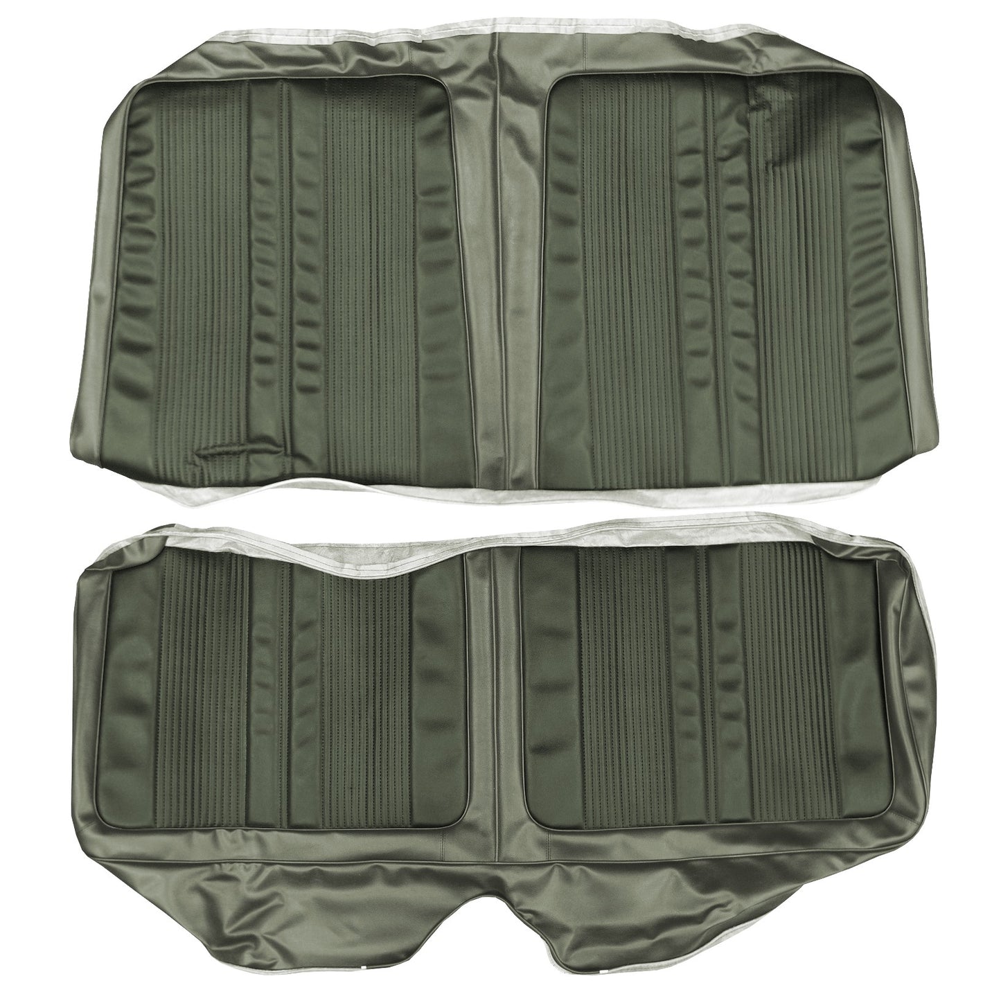 69 CORONET 440/SUPERBEE HTP/SDN REAR UPHOLSTERY - DARK GREEN/LIGHT GREEN