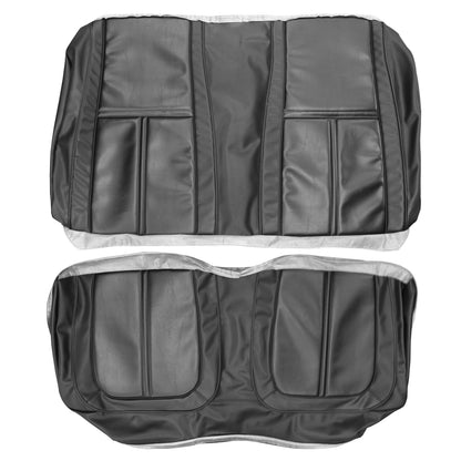 71 SATELLITE SEBRING/ROADRUNNER "DECOR" REAR UPHOLSTERY - CHARCOAL/BLACK