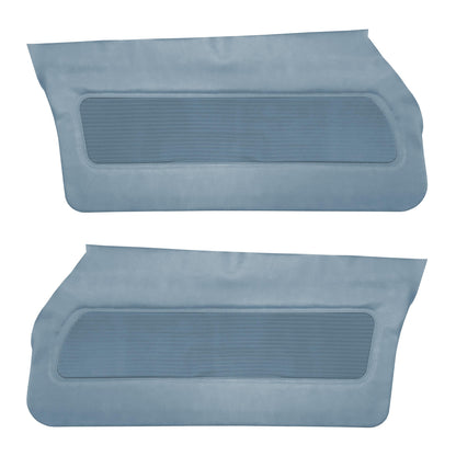 77 CAMARO "DELUXE CLOTH" DOOR PANELS (UNASSEMBLED) - SRM BLUE RIBBED CLOTH/BLUE