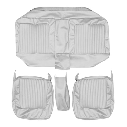 67 BARRACUDA SPLIT BENCH W/ C.A.R. UPHOLSTERY - PEARL WHITE