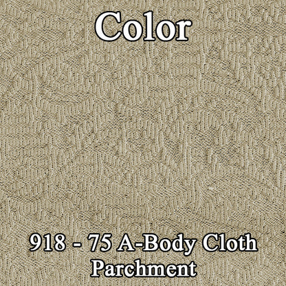 75 DART SWINGER/SCAMP HARDTOP REAR UPHOLSTERY - SRM PARCHMENT CLOTH/PARCHMENT