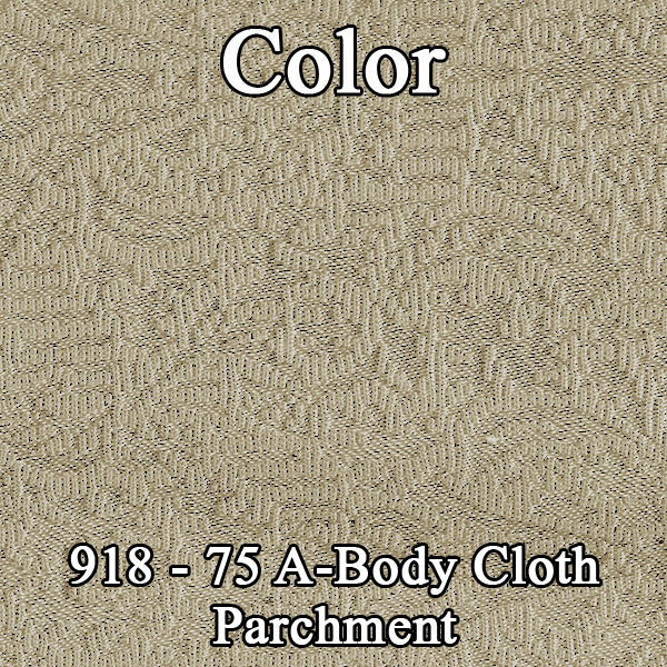 75 DART SPORT/DUSTER FIXED REAR CLOTH UPHOLSTERY - SRM PARCHMENT CLOTH/PARCHMENT