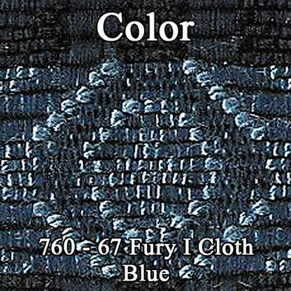 67 FURY I SEDAN REAR CLOTH UPHOLSTERY - SRM BLUE CLOTH/LIGHT BLUE