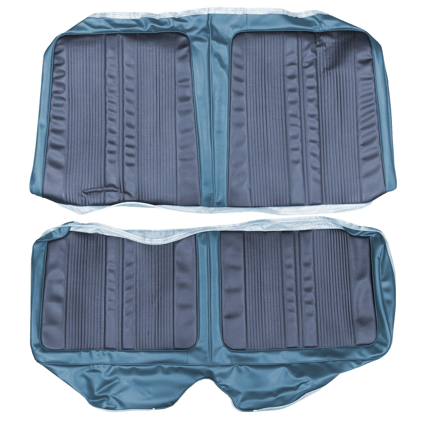 69 CORONET 440/SUPERBEE HTP/SDN REAR UPHOLSTERY - DARK BLUE/LIGHT BLUE