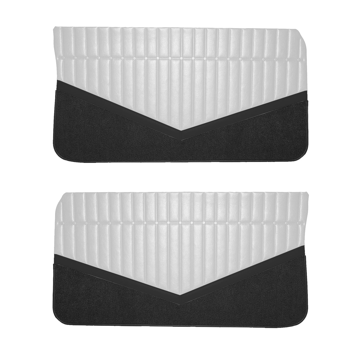 64 SKYLARK FRONT DOOR PANELS - FROST WHITE W/ BLACK ACCENT