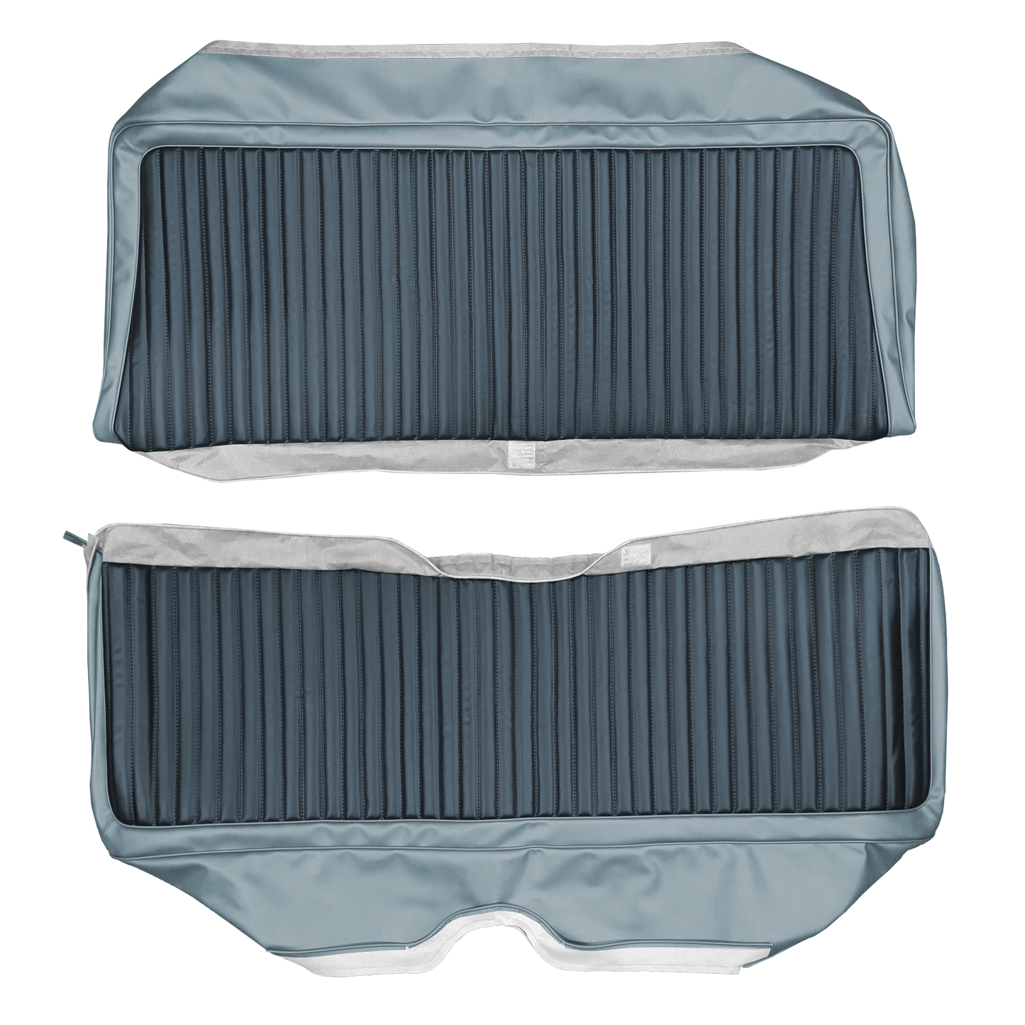 65 POLARA 500 HARDTOP REAR UPHOLSTERY - DARK BLUE/LIGHT BLUE