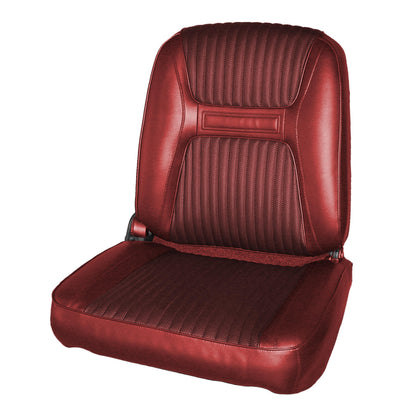 65 CHRYSLER 300/300L BUCKET SEAT UPHOLSTERY - SRM RED-BLACK FILLED/RED