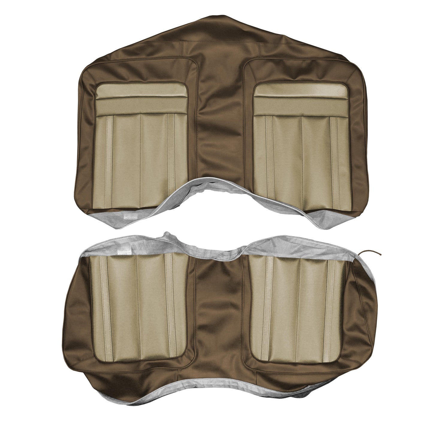 70 BARRACUDA GRAN COUPE CONV. REAR UPHOLSTERY - BRONZE/BROWN