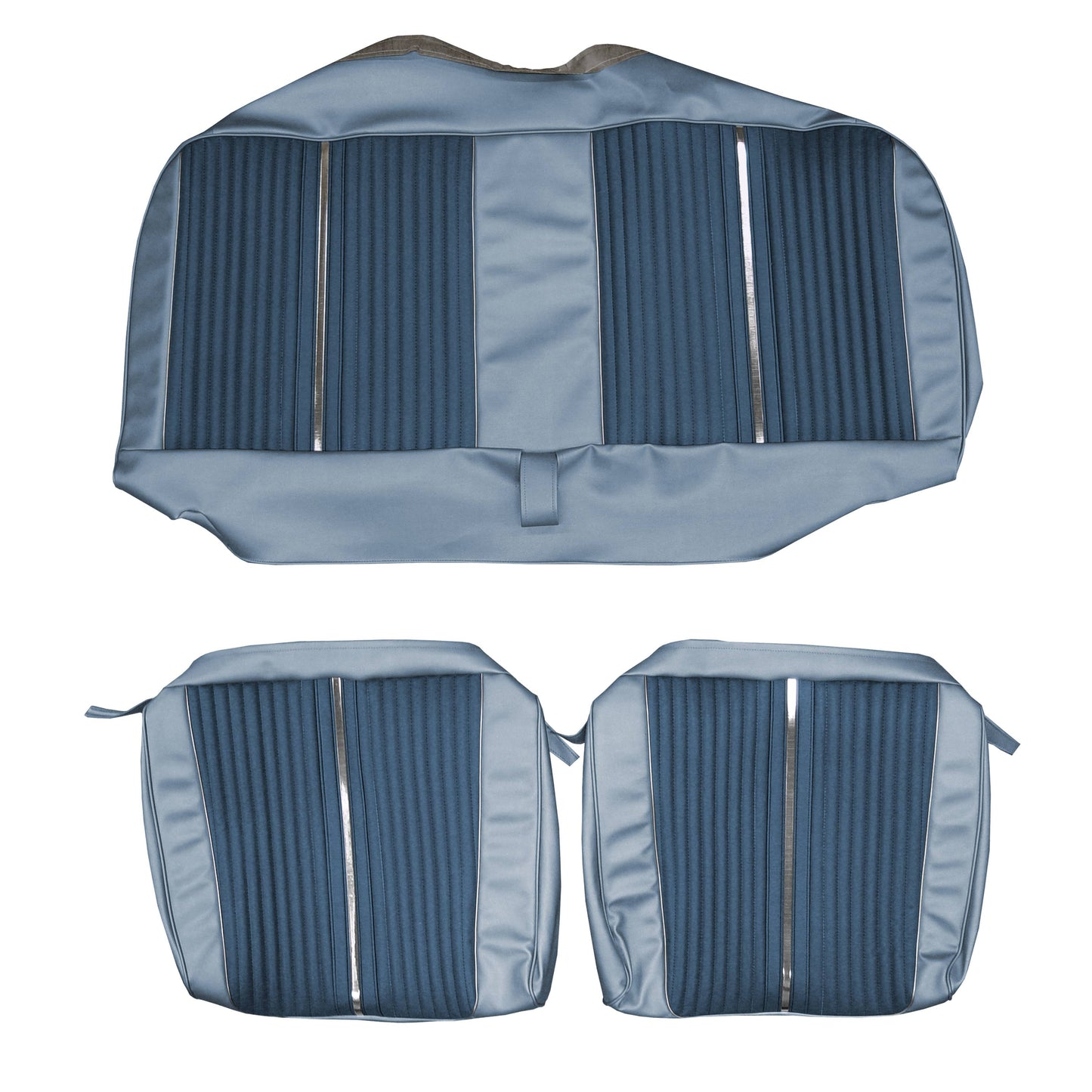 64 FURY CONVERTIBLE REAR UPHOLSTERY - DARK BLUE/LIGHT BLUE