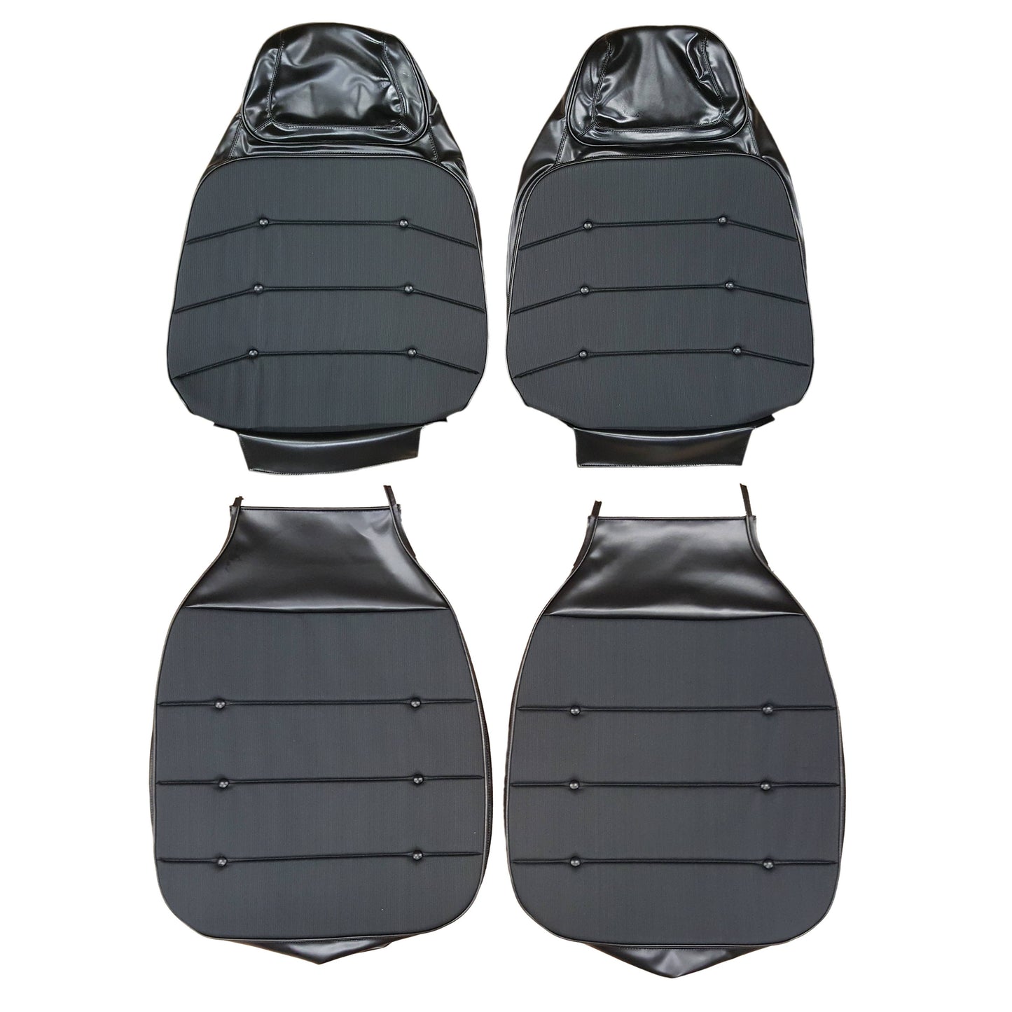71 CHARGER SE BUCKET SEAT CLOTH UPHOLSTERY - SRM BLACK RIBBED CLOTH/BLACK