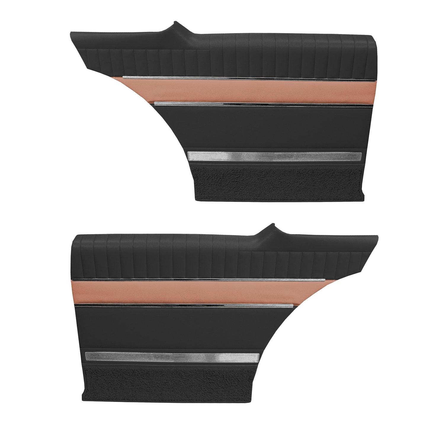 63 SPORT FURY HARDTOP REAR PANELS - BLACK W/ SRM COPPER ACCENT