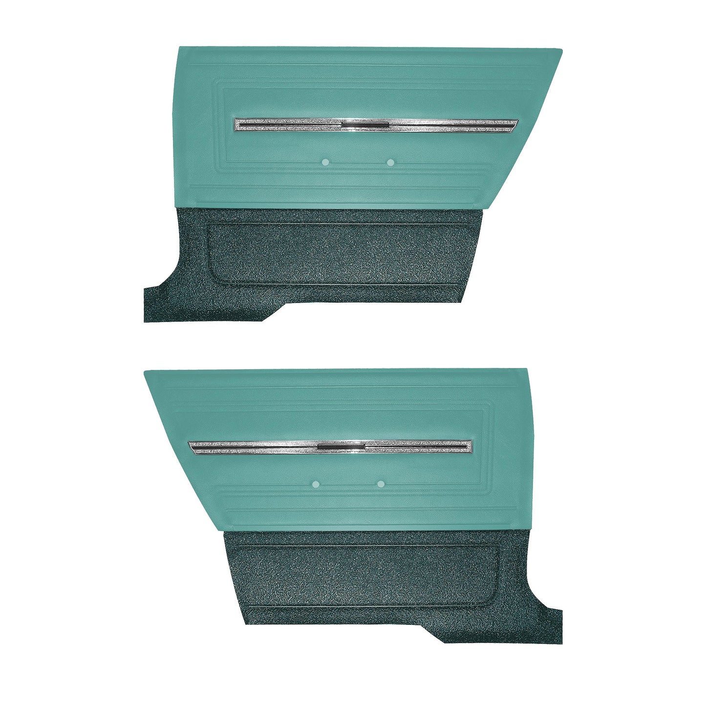 66 CHEVELLE/MALIBU HARDTOP REAR PANELS - SRM LIGHT TURQUOISE/DARK TURQUOISE