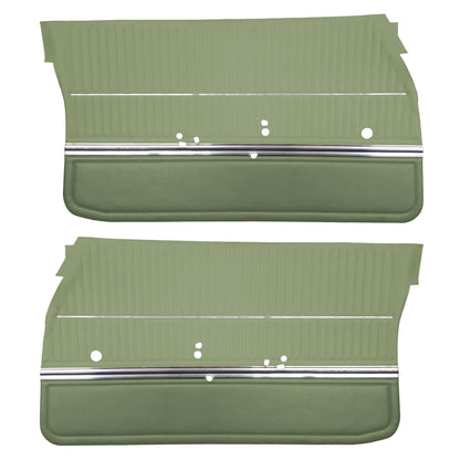 69 CUTLASS 'S'/442 SPORTS COUPE FRONT DOOR PANELS (UNASSEMBLED) - GREEN