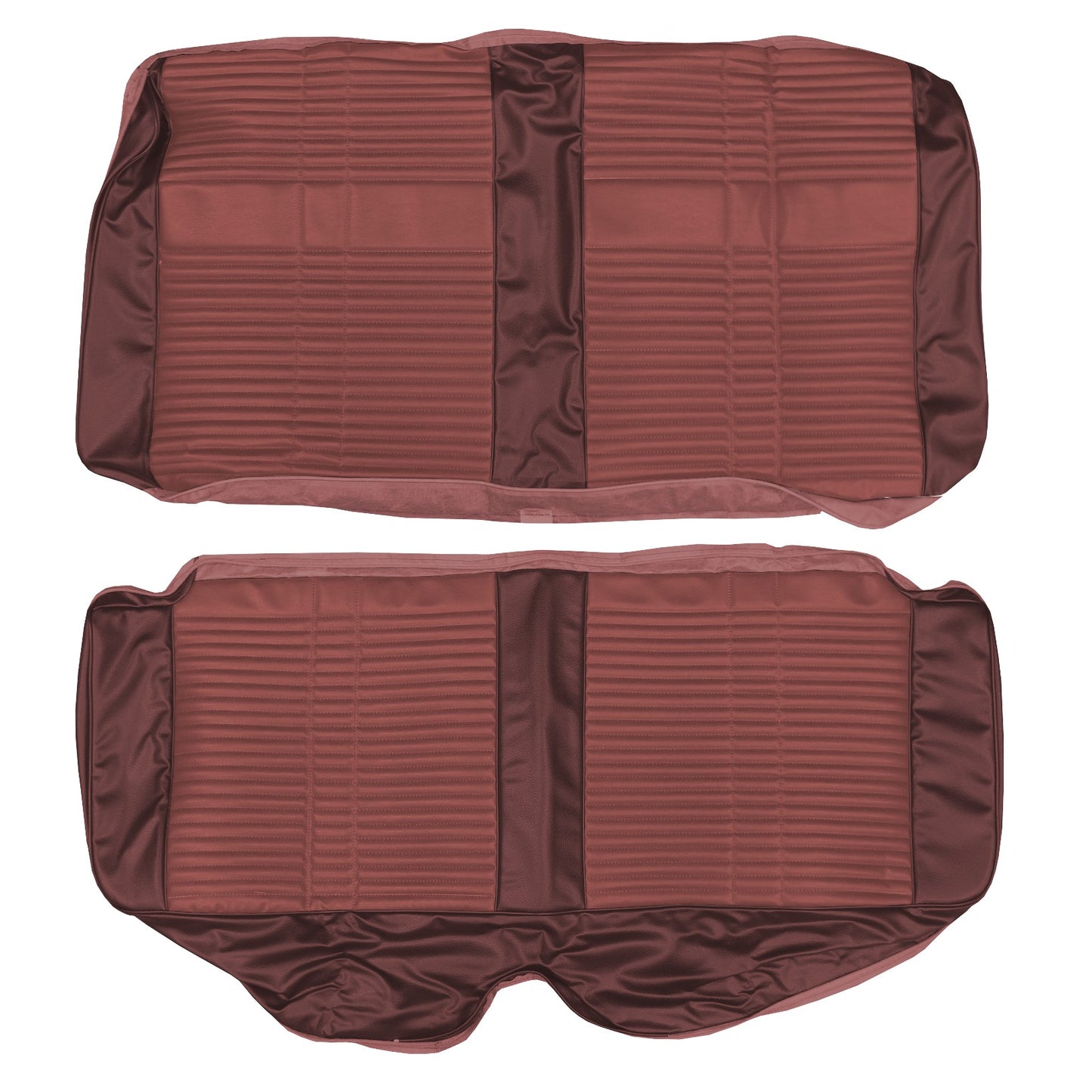 68 SATELLITE/ROADRUNNER "DECOR" HARDTOP REAR UPHOLSTERY - RED/MAROON