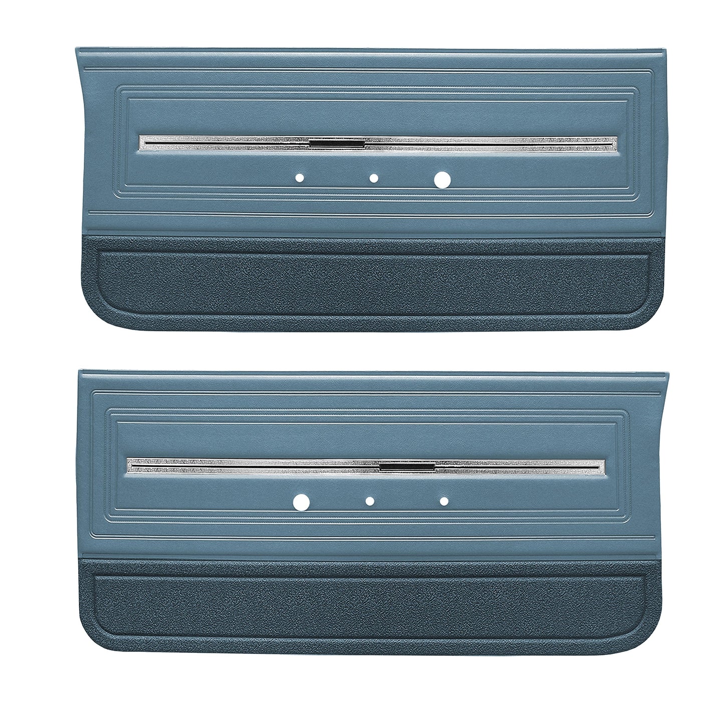 66 CHEVELLE/MALIBU FRONT DOOR PANELS - LIGHT BLUE/MEDIUM BLUE