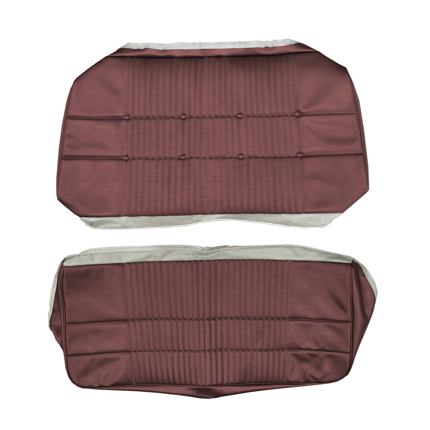 68 CORONET 500/RT CONVERTIBLE REAR UPHOLSTERY - RED/MAROON