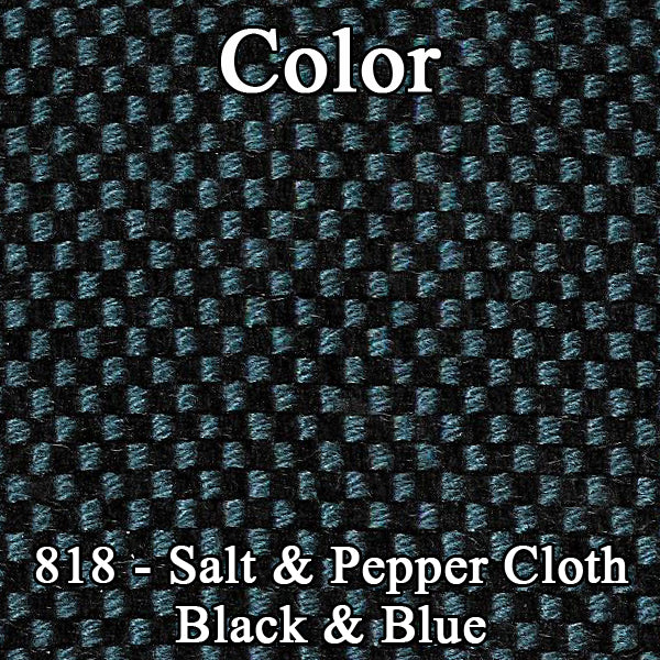71 CHARGER/SUPERBEE HTP REAR CLOTH UPHOLSTERY - SRM BLACK/BLUE SALT&PEPPER CLOTH/BRIGHT BLUE