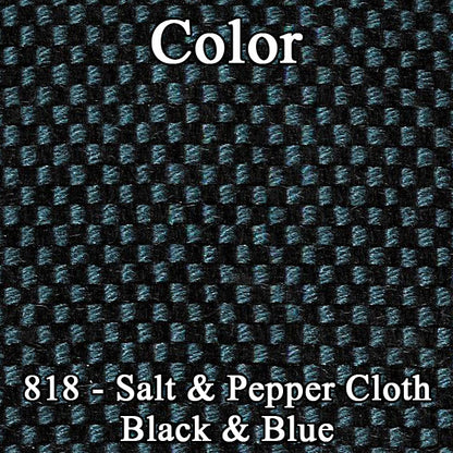 71 CHARGER/SUPERBEE HTP REAR CLOTH UPHOLSTERY - SRM BLACK/BLUE SALT&PEPPER CLOTH/BRIGHT BLUE