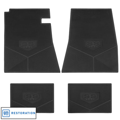 66-67 CHEVROLET CHEVELLE 'SS 396' FLOOR MATS - BLACK