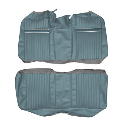 67 SPORT FURY/FURY III CONV. REAR UPHOLSTERY - LIGHT BLUE W/ NAVY ACCENT