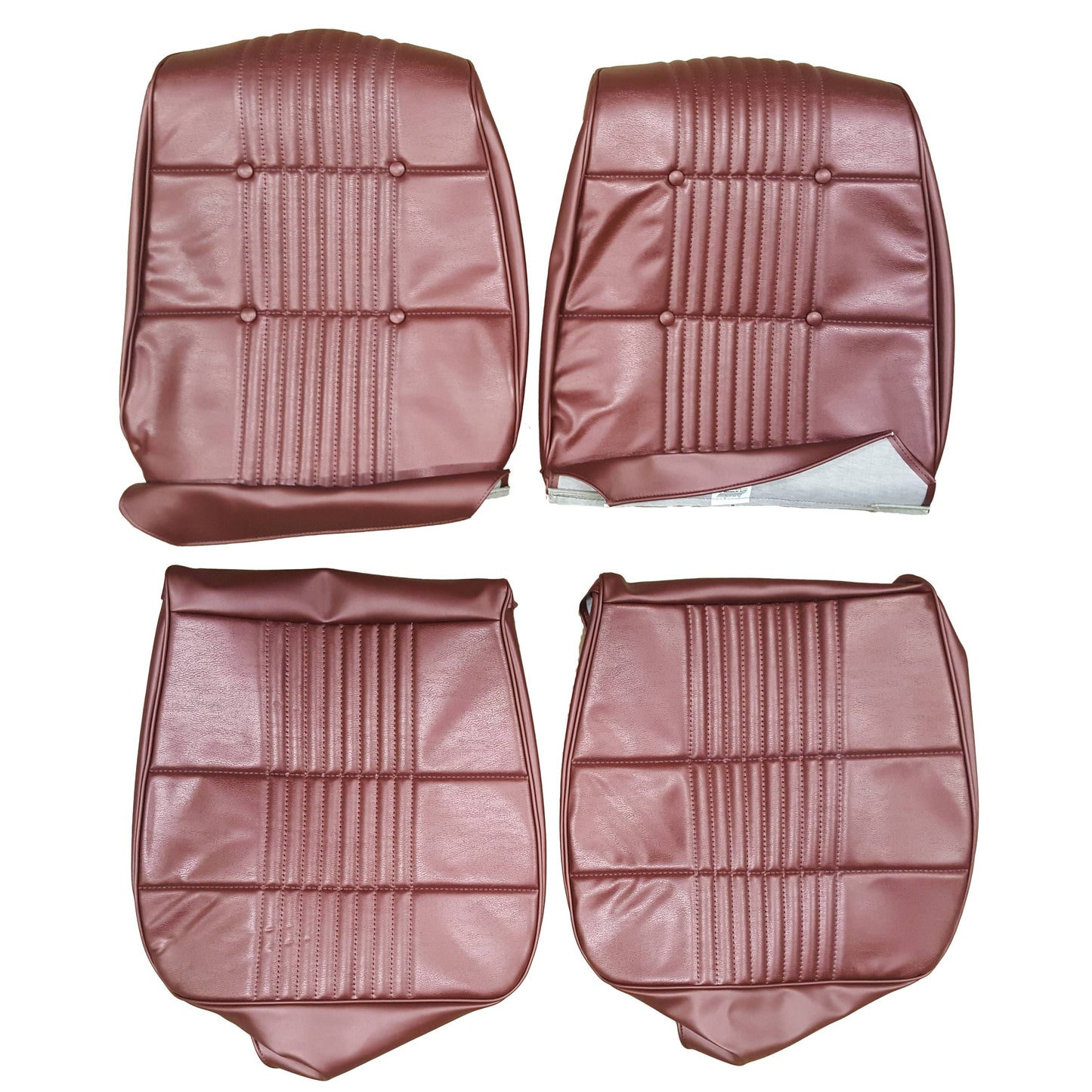 68 CORONET 500/RT BUCKET SEAT UPHOLSTERY - RED/MAROON