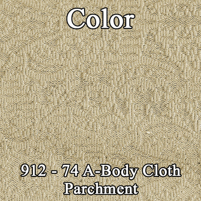 74 DART SWINGER/SCAMP HARDTOP REAR UPHOLSTERY - SRM PARCHMENT CLOTH/PARCHMENT
