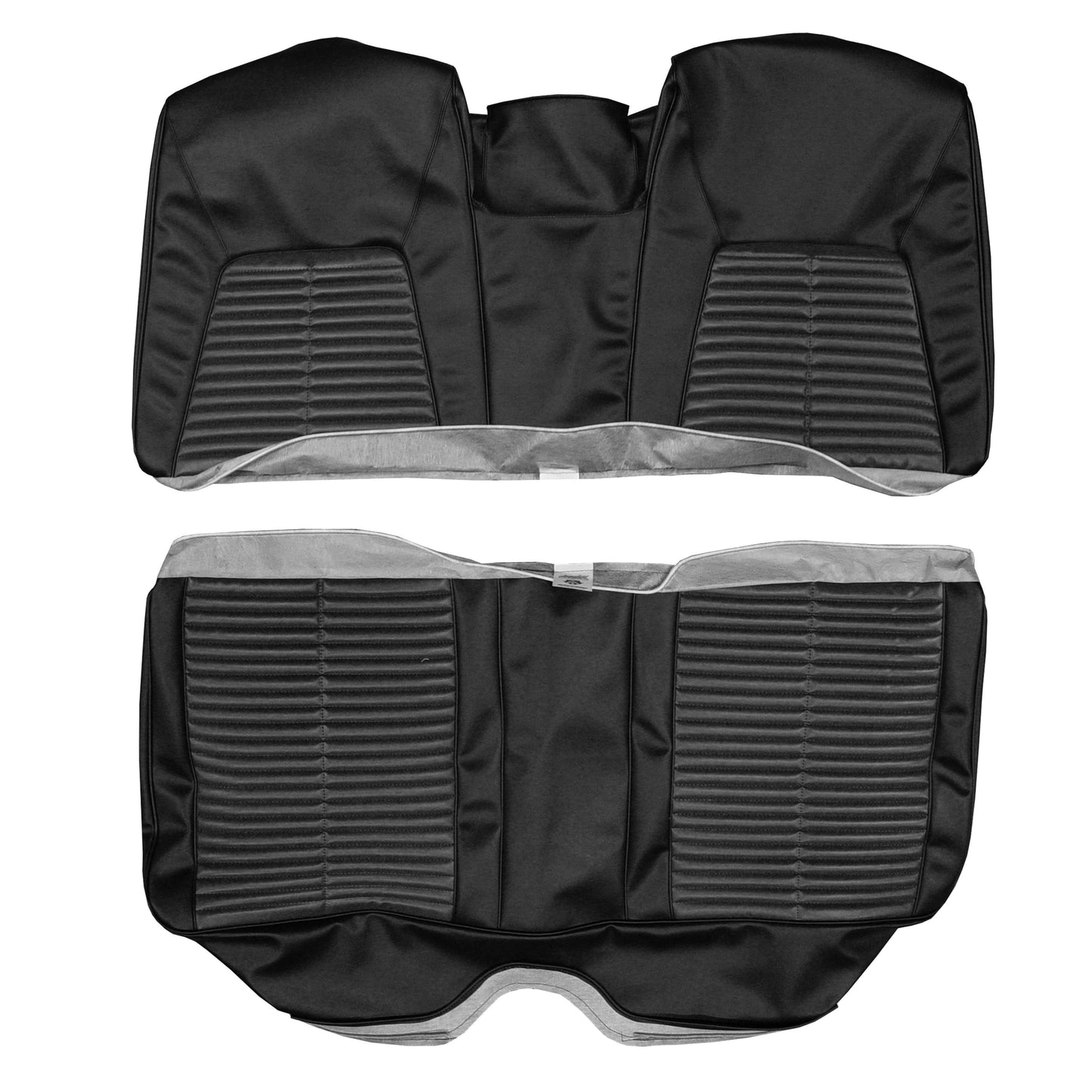68 CHRYSLER 300/NEWPORT CONV. REAR UPHOLSTERY - DARK GRAY/BLACK