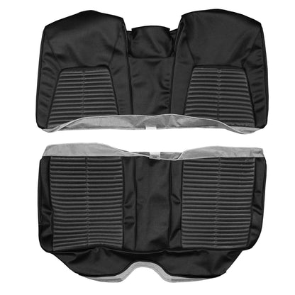 68 CHRYSLER 300/NEWPORT CONV. REAR UPHOLSTERY - DARK GRAY/BLACK