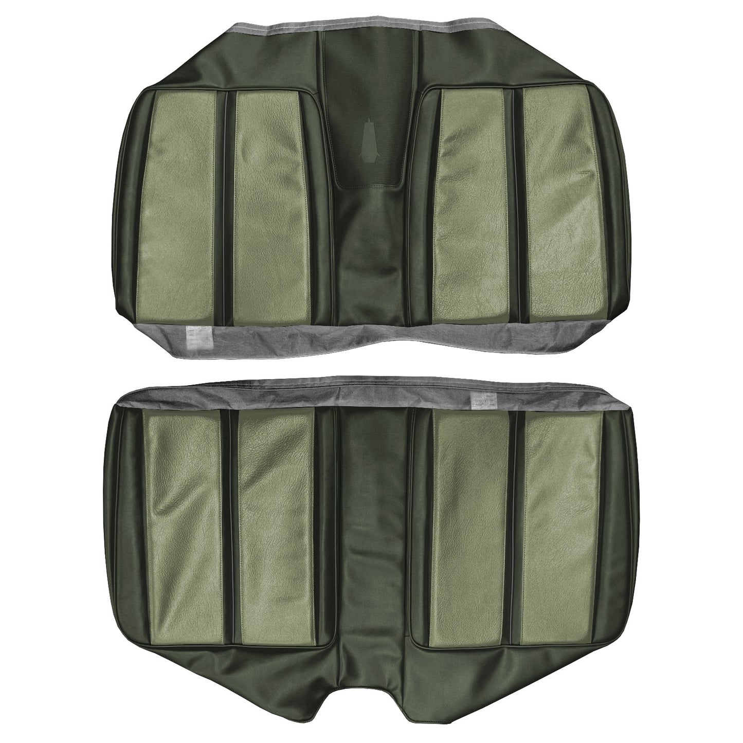 68 SPORT SATELLITE/GTX CONV. REAR UPHOLSTERY - LIGHT GREEN/DARK GREEN
