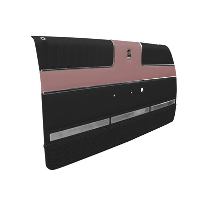 63 SPORT FURY FRONT DOOR PANELS (PRE-ASSEMBLED) - BLACK W/ SRM COPPER ACCENT