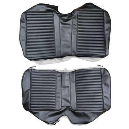 69 BARRACUDA "STANDARD" FASTBACK REAR UPHOLSTERY- BLACK