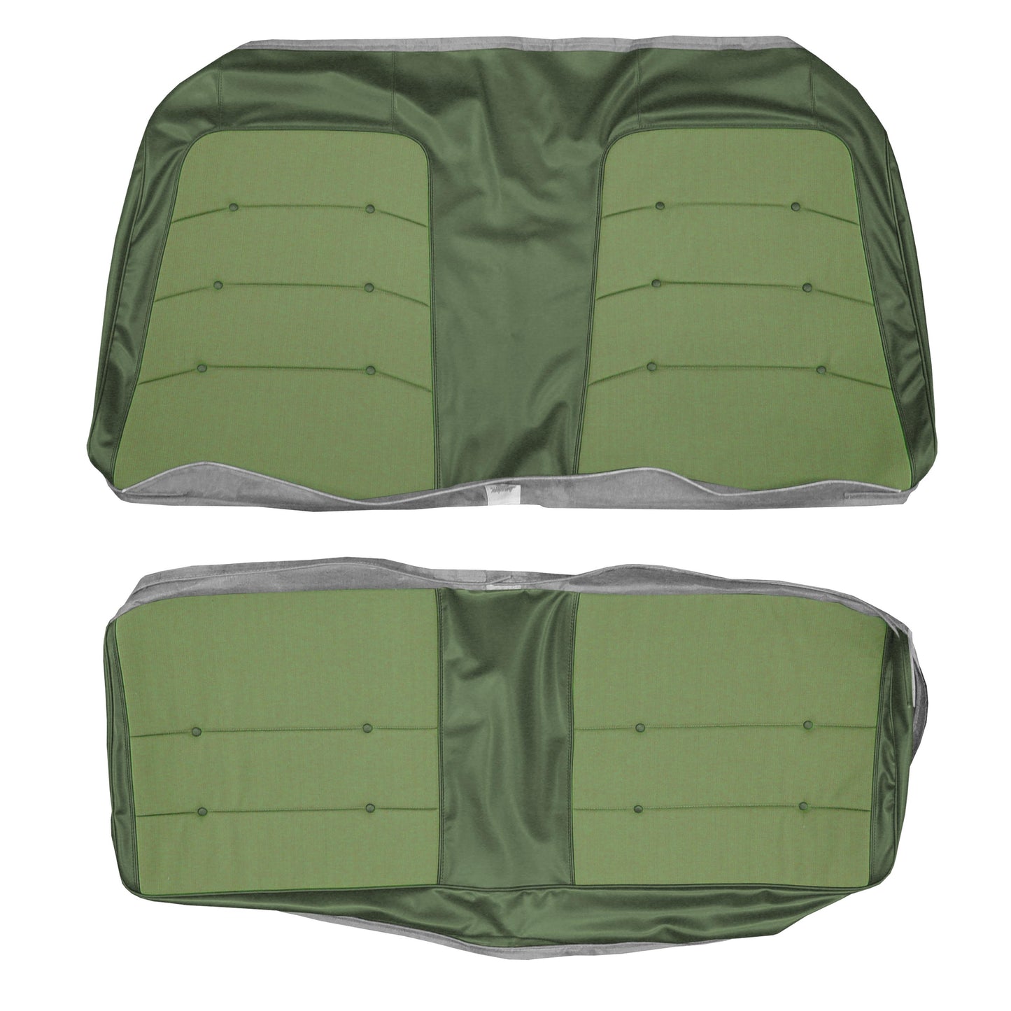 71 CHARGER SE HARDTOP REAR CLOTH UPHOLSTERY - SRM GREEN RIBBED CLOTH/GREEN