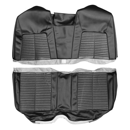 68 CHRYSLER 300/NEWPORT HARDTOP REAR UPHOLSTERY - SRM ANTIQUE DARK GRAY/BLACK