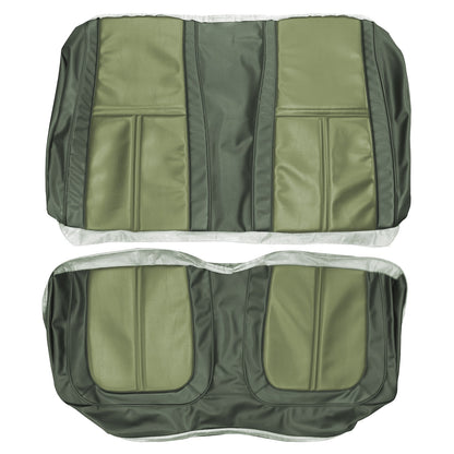 71 SATELLITE SEBRING/ROADRUNNER "DECOR" REAR UPHOLSTERY - LIGHT GREEN/DARK GREEN