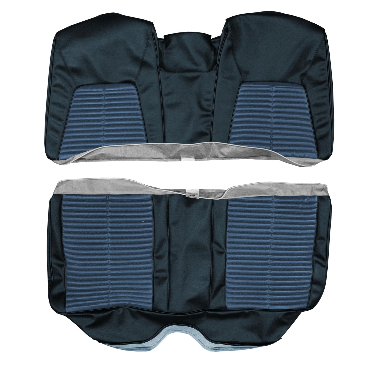 68 CHRYSLER 300/NEWPORT CONV. REAR UPHOLSTERY - SRM ANTIQUE BLUE/DARK BLUE