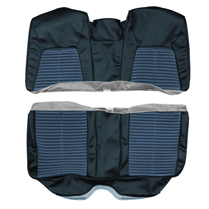 68 CHRYSLER 300/NEWPORT CONV. REAR UPHOLSTERY - SRM ANTIQUE BLUE/DARK BLUE