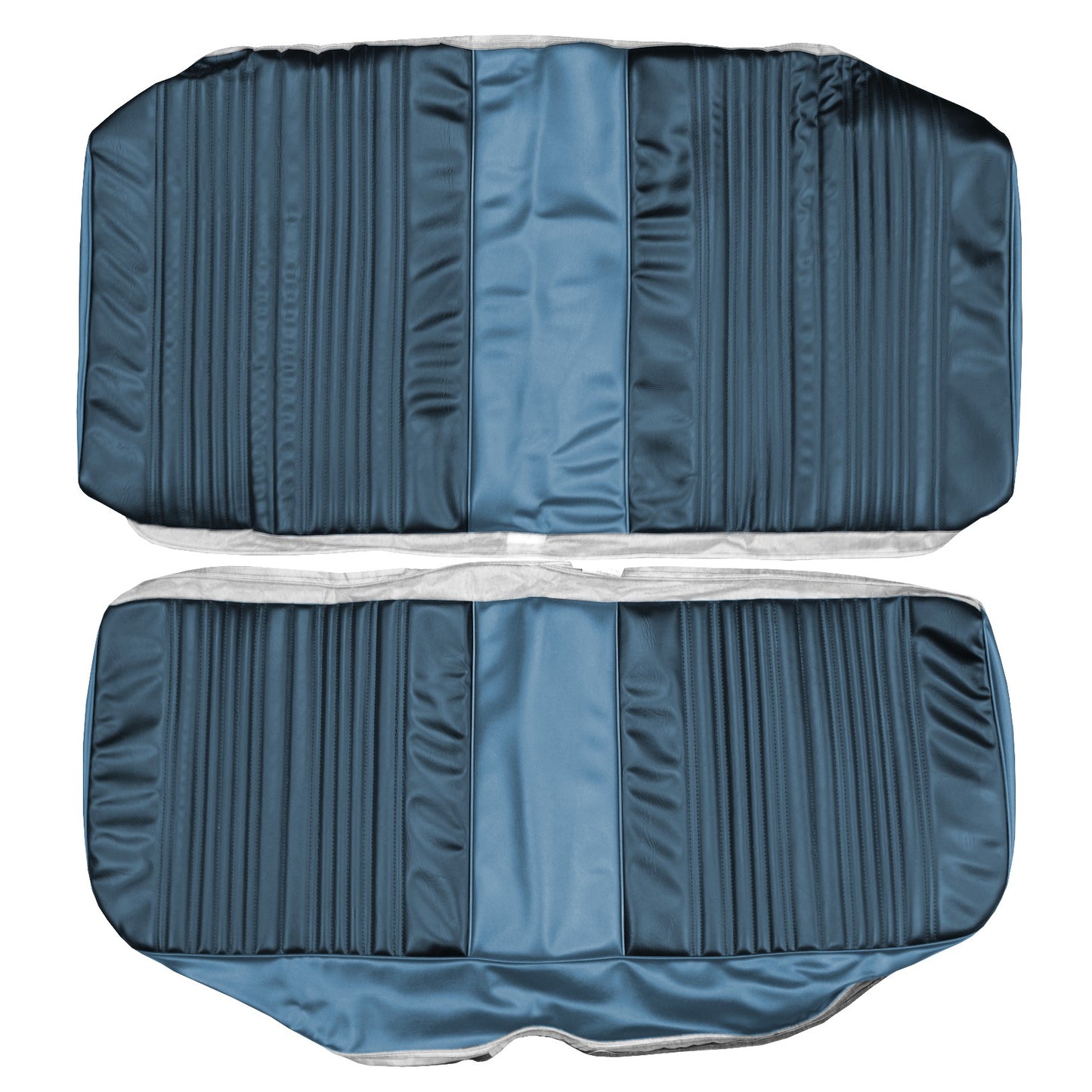 71 DART SWINGER/SCAMP HARDTOP REAR UPHOLSTERY - DARK BLUE/LIGHT BLUE