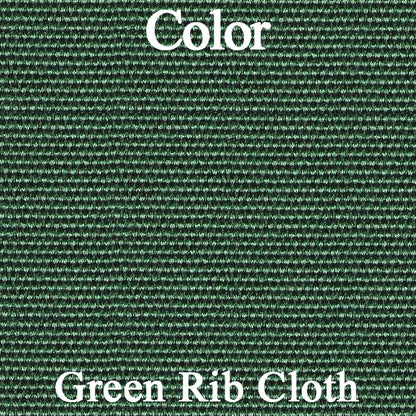 73 JAVELIN/AMX/HORNET BUCKET SEAT CLOTH UPHOLSTERY - SRM GREEN/WHITE DOMINO CLOTH/GREEN