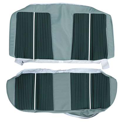 64 FURY 4-DOOR HARDTOP REAR UPHOLSTERY - DARK TURQUOISE/LIGHT TURQUOISE