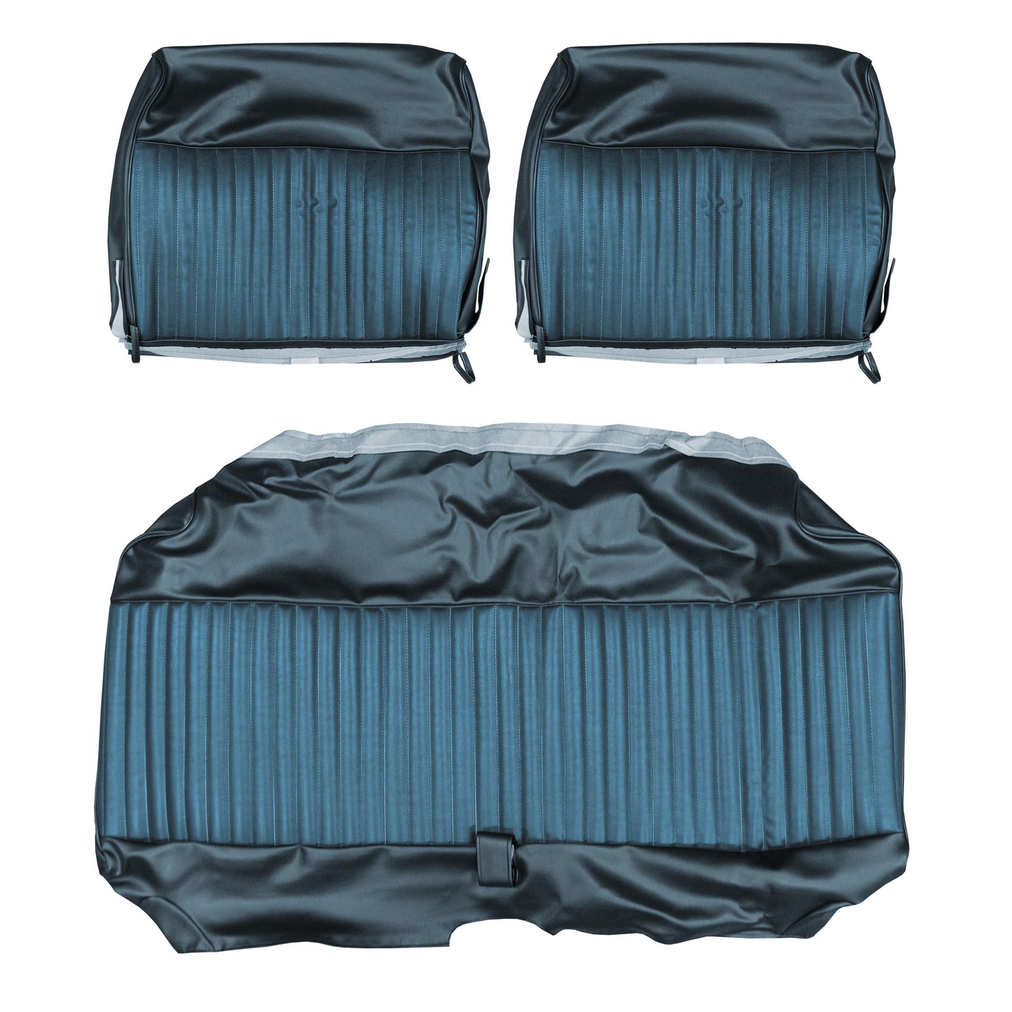 69 DART SWINGER SPLIT BENCH UPHOLSTERY - LIGHT BLUE/DARK BLUE