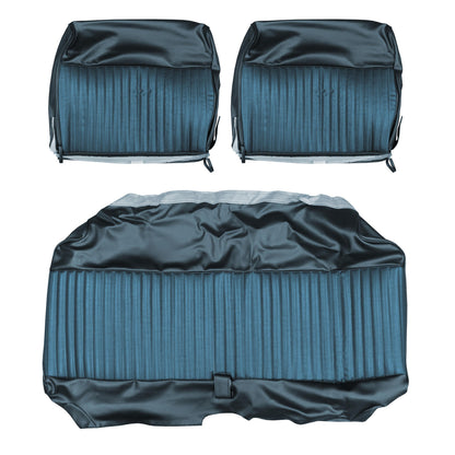 69 DART SWINGER SPLIT BENCH UPHOLSTERY - LIGHT BLUE/DARK BLUE