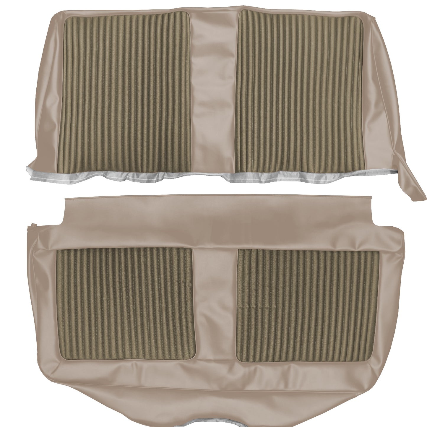 66 BELVEDERE II 4-DR/WAGON BENCH SEAT UPHOLSTERY- GOLD/SRM LIGHT GOLD