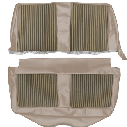 66 BELVEDERE II 4-DR/WAGON BENCH SEAT UPHOLSTERY- GOLD/SRM LIGHT GOLD