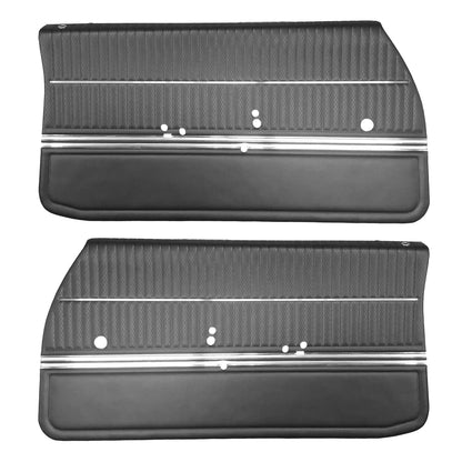 68 CUTLASS 'S'/442 SPORTS COUPE FRONT DOOR PANELS (PRE-ASSEMBLED) - BLACK