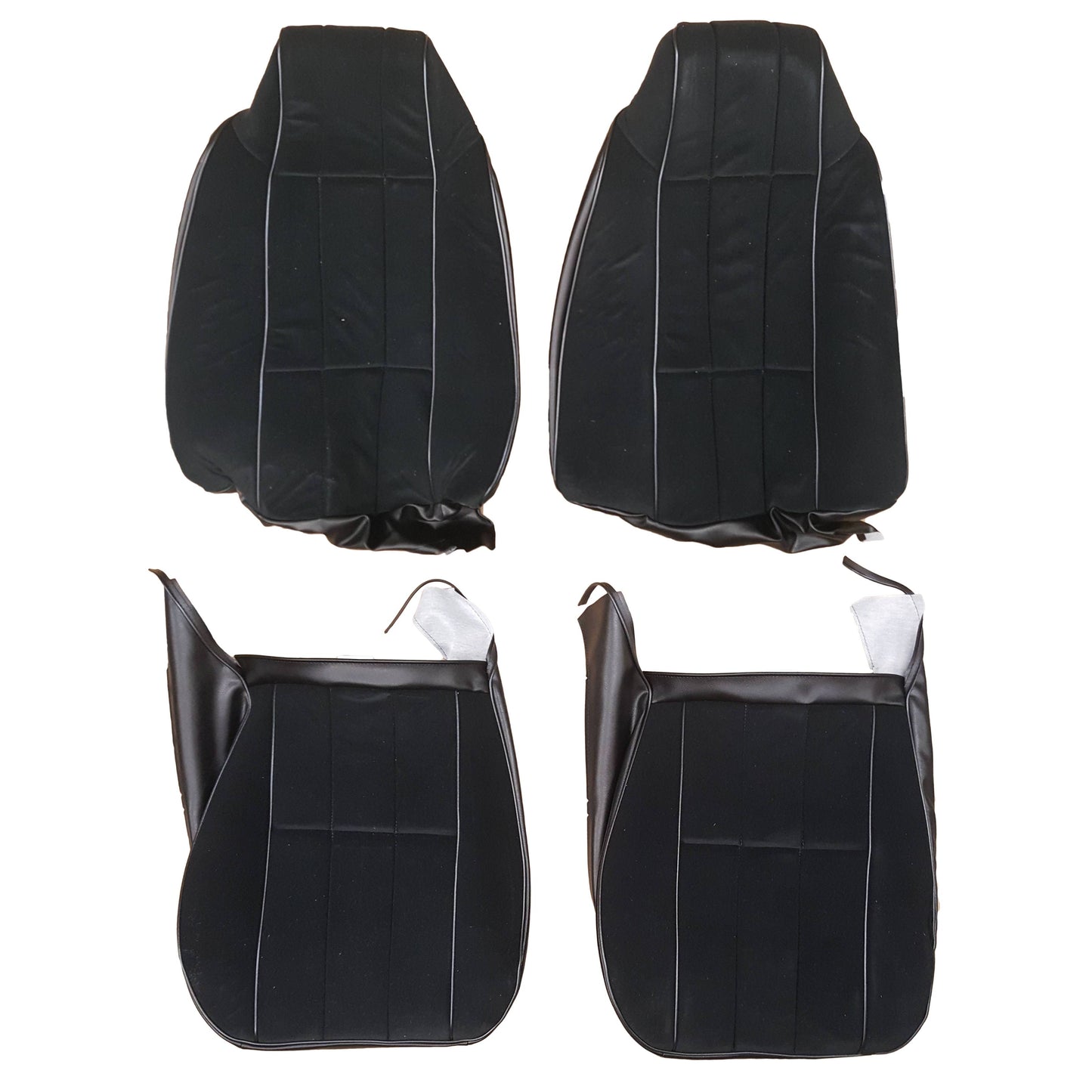 76 CAMARO "DELUXE" BUCKET SEAT CLOTH UPHOLSTERY - SRM BLACK EMPRESS CLOTH/BLACK